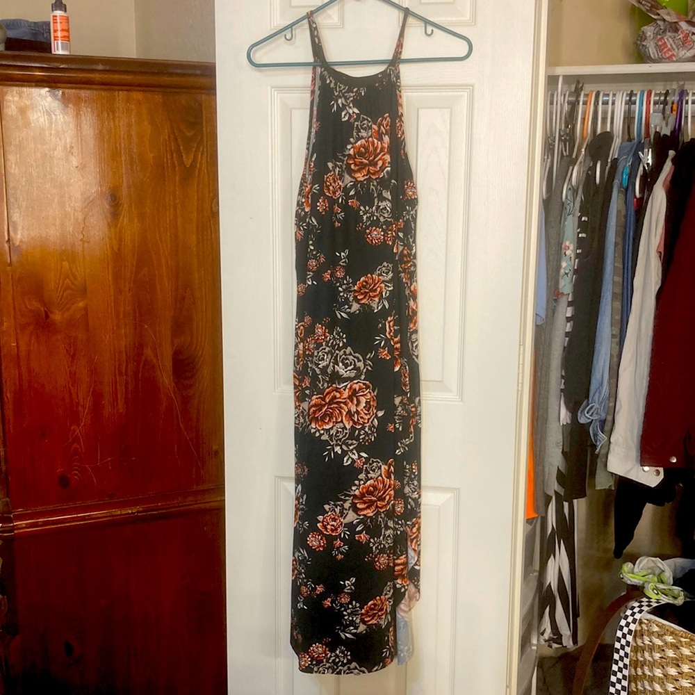 Olive Green floral dress